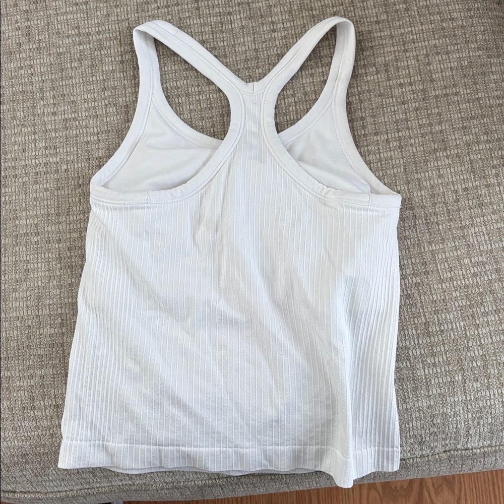 White Ribbed Tank Top - Picture 2 of 2